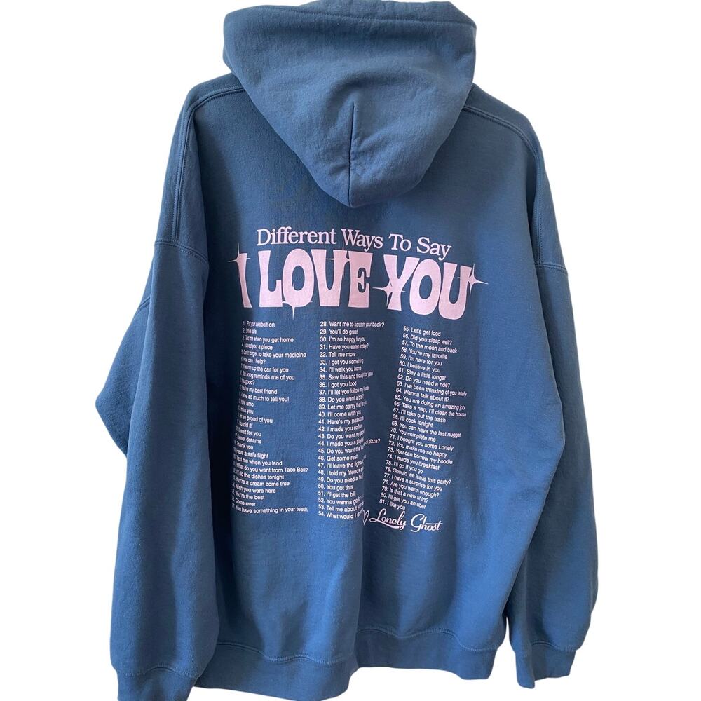 Lonely Ghost Want To Go For A Walk Hoodie Different Ways To Say I Love You XXL - Picture 3 of 7